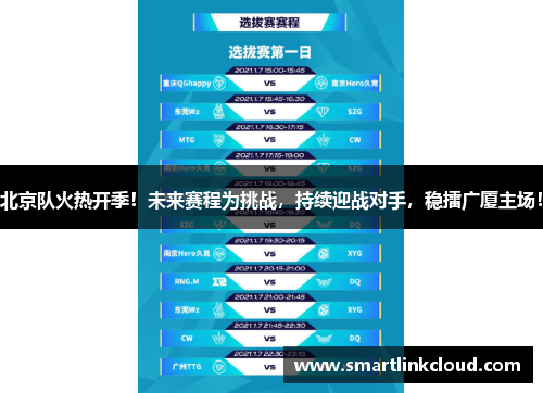 北京队火热开季！未来赛程为挑战，持续迎战对手，稳擂广厦主场！